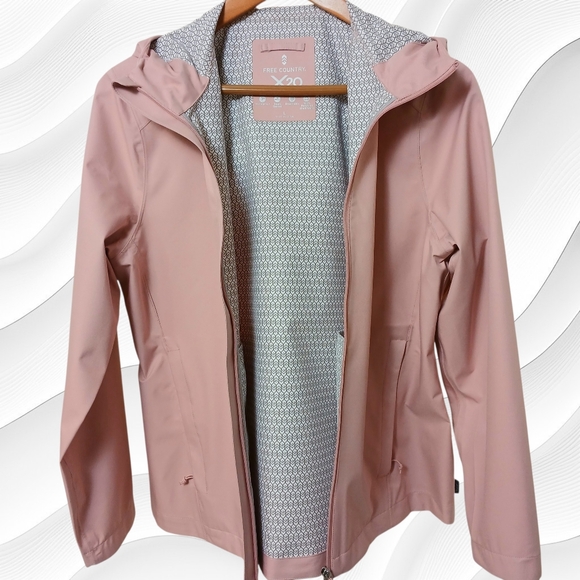 Free Country Pink Rain Jacket W/ Hood, Size XL,  UPF50+, NWT - Picture 4 of 5
